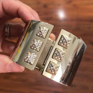 NEW Victoria’s Secret gold wide studded cuff bracelet.